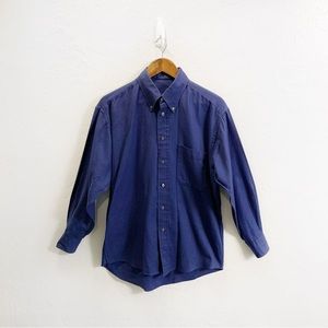 VTG Burberry London Checkered Longsleeve USA Button Down Shirt Plaid L Blue